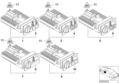 Блок переключателей освещения для BMW E46 316i N42 (схема запасных частей)