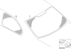 Складная защита от солнца для BMW E53 X5 4.4i M62 (схема запасных частей)