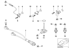 Датчики для BMW E46 330Ci M54 (схема запасных частей)