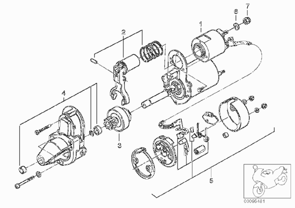 Детали стартера для MOTO R22 R 850 RT 02 (0417) 0 (схема запчастей)