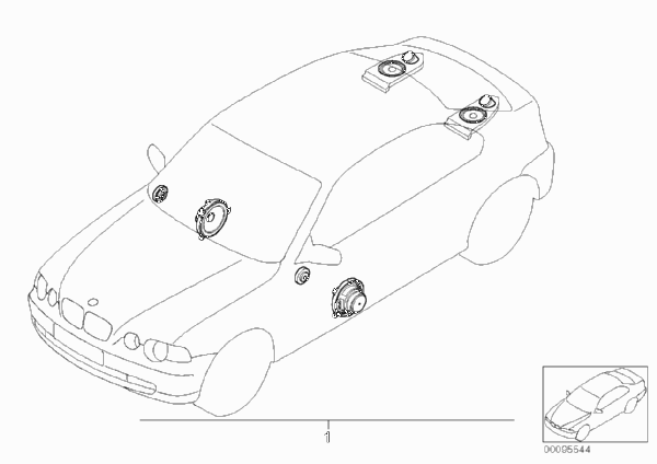 BMW Sound Modul для BMW E46 325ti M54 (схема запчастей)