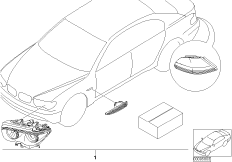 Комплект доосн.фонарей указ.повор.белый для BMW E66 745Li N62 (схема запасных частей)