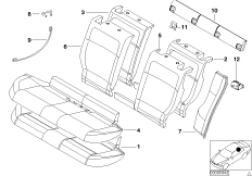 Набивка и обивка задн.сид.,люк в спинке для BMW E46 318i N42 (схема запасных частей)