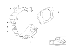 Облицовка рулевой колонки для BMW E66 730Ld M57N2 (схема запасных частей)