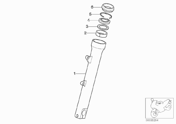 Направляющая трубка телескоп.вилки для BMW K14 F 650 CS 04 (0177,0187) 0 (схема запчастей)