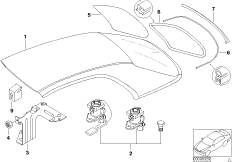жесткая цельносъемная крыша кузова для BMW E46 330Ci M54 (схема запасных частей)