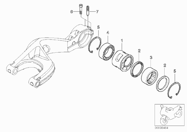 Эксцентрик качающегося рычага для BMW K14 F 650 CS 04 (0177,0187) 0 (схема запчастей)