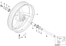 Переднее колесо для BMW K14 F 650 CS 04 (0177,0187) 0 (схема запасных частей)