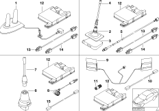 Детали Cordless для телефонной антенны для BMW E53 X5 3.0d M57N (схема запасных частей)