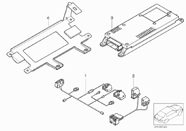 Детали Cordless в багажном отделении для BMW E38 730d M57 (схема запчастей)