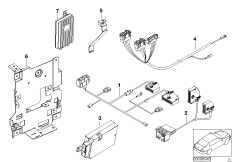 Детали серии V в багажном отделении для BMW E53 X5 4.4i M62 (схема запасных частей)