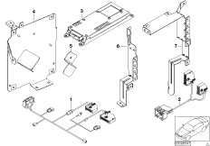Детали Cordless в багажном отделении для BMW E53 X5 3.0d M57N (схема запасных частей)