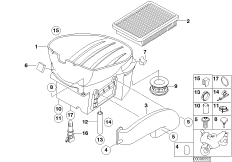 Система глушения шума всасывания для BMW K14 F 650 CS 04 (0177,0187) 0 (схема запасных частей)