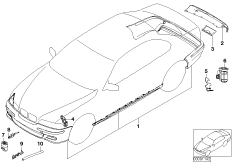 К-т доосн.аэродинам.к-том M (с 09/2001) для BMW E46 330xi M54 (схема запасных частей)