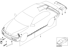 К-т доосн.аэродинам.к-том M (с 09/2001) для BMW E46 325xi M54 (схема запасных частей)