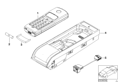 Детали Cordless в центральной консоли для BMW E46 325Ci M54 (схема запасных частей)
