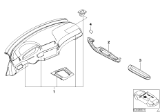 Дооснащение планками Interieur mattchrom для BMW E46 318Ci N42 (схема запасных частей)