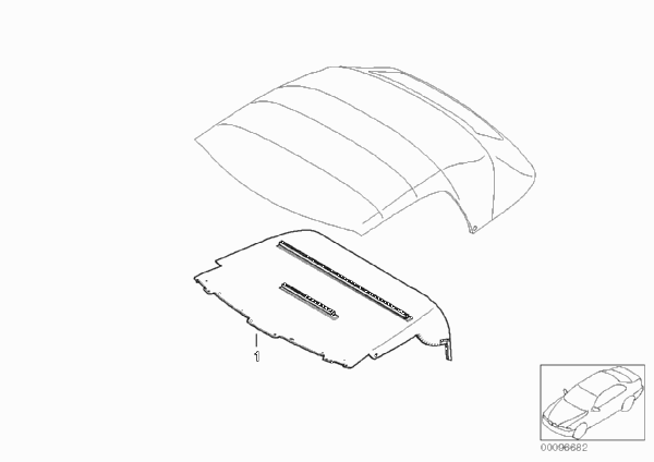 К-т доосн.потолком складного верха для BMW Z3 Z3 M3.2 S50 (схема запчастей)