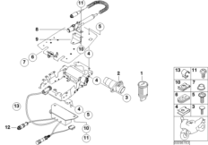 Доп.элементы отсека для радиостанции для BMW K41 K 1200 RS 01 (0547,0557) 0 (схема запасных частей)