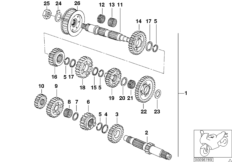 5-ступенчатая КПП/детали блока шестерен для MOTO K14 F 650 CS 02 (0174,0184) 0 (схема запасных частей)