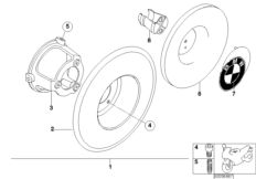 Колпаки колес для BMW 59C1 R 850 C 99 (0421) 0 (схема запасных частей)