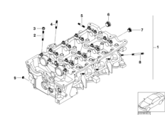 головка блока цилиндров для BMW E81 116i 1.6 N45N (схема запасных частей)