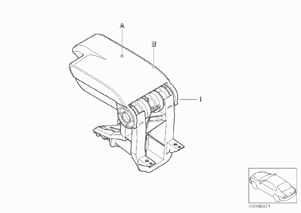 Индивид.передний подлокотник, кожа для BMW E46 330Cd M57N (схема запчастей)