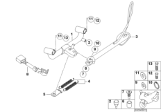 Боковая подножка с нижней частью рамы для BMW K14 F 650 CS 02 (0174,0184) 0 (схема запасных частей)