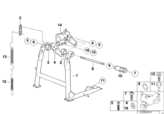Центральная подставка для BMW R22 R 1150 RS 01 (0447,0498) 0 (схема запасных частей)