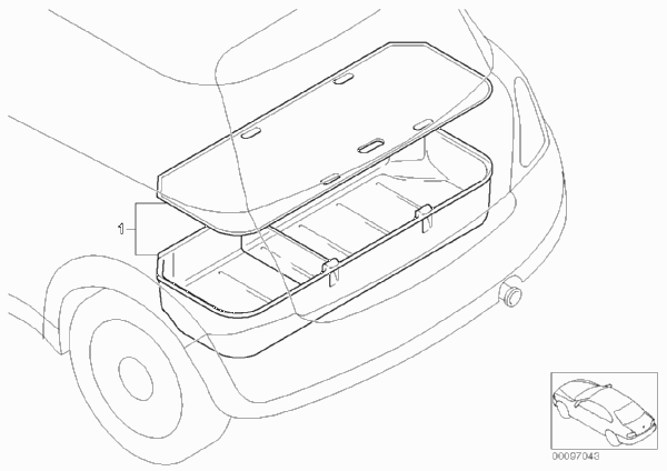 Поддон багажного отделения для BMW R56 One D W16 (схема запчастей)