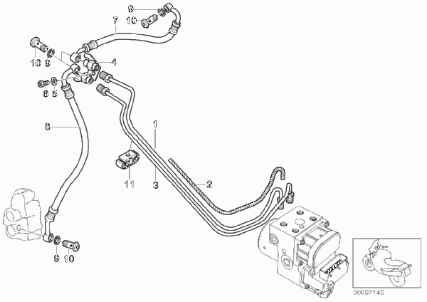 Трубопровод тормозного привода c ABS Пд для BMW K14 F 650 CS 04 (0177,0187) 0 (схема запчастей)