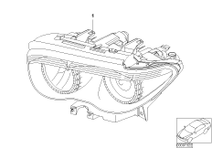 Фара для BMW E66 760Li N73 (схема запасных частей)