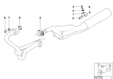 Детали системы выпуска ОГ с креплением для BMW 259S R 1100 RS 93 (0411,0416) 0 (схема запасных частей)