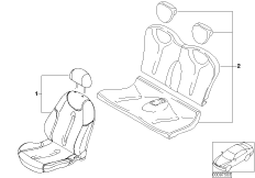 Обивка подушки сиденья MINI Design для BMW R50 One D W17 (схема запасных частей)