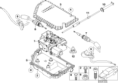 Стояночный тормоз/исполнительный узел для BMW E65 745i N62 (схема запасных частей)