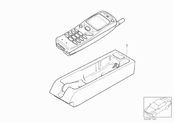 Детали Nokia 3110 в центральной консоли для BMW E46 320i M54 (схема запчастей)