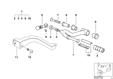 Наружные детали механизма ПП/рычаг ПП для MOTO R28 R 1150 R Rockster (0308,0318) 0 (схема запасных частей)