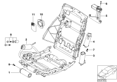 Сиденье Зд с электроприводом для BMW E66 730Ld M57N2 (схема запасных частей)
