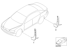 Брызговик для BMW E66 750Li N62N (схема запасных частей)