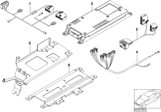 Детали Cordless в багажном отделении для BMW E39 530i M54 (схема запасных частей)