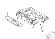 Каркас подушки переднего сиденья для BMW E66 730Ld M57N2 (схема запасных частей)