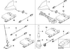 Детали Cordless для телефонной антенны для BMW E46 330d M57N (схема запасных частей)