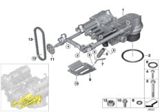 Смазочная система/маслян.насос с прив. для BMW E64N 650i N62N (схема запасных частей)