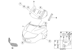 Облицовка верхняя часть для BMW R22 R 850 RT 02 (0417) 0 (схема запасных частей)
