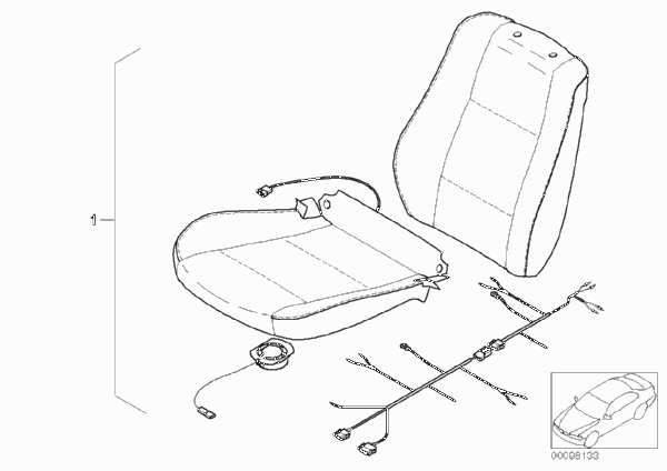 К-т доосн.активной вентиляцией сидений для BMW E46 330d M57 (схема запчастей)