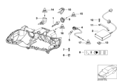 Детали ксеноновой фары для BMW E53 X5 3.0i M54 (схема запасных частей)