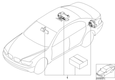 Комплект дооснащения сигнализации для BMW E66 760Li N73 (схема запасных частей)