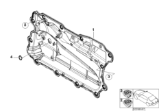 Функциональный кронштейн двери Пд для BMW E65 730d M57N2 (схема запасных частей)