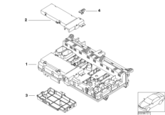 Детали блока предохранителей в салоне для BMW E53 X5 3.0i M54 (схема запасных частей)