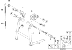Центральная подставка для MOTO R21A R 1150 GS Adv. 01 (0441,0492) 0 (схема запасных частей)